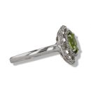9ct White Gold Peridot And Cubic Zirconia Ring