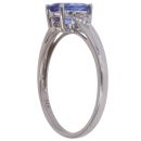 14ct White Gold 0.10ct Diamond and Tanzanite Ring