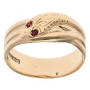 9ct Yellow Gold Garnet Snake Ring