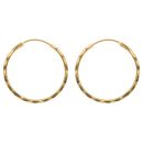 22ct Yellow Gold Faceted Hoop Earrings