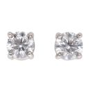 18ct White Gold 1.00ct Brilliant Cut Diamond Stud Earrings