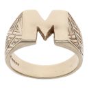 9ct Yellow Gold M Initial Signet Ring