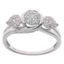 9ct White Gold 0.50ct Brilliant Cut Diamond Cluster Ring