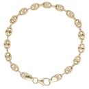 9ct Yellow Gold Button Bracelet 8"