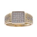 Children's 14ct Yellow And White Gold Cubic Zirconia Greek Key Ring