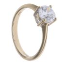 9ct Yellow Gold Cubic Zirconia Solitaire Ring