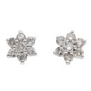 18ct White Gold 0.45ct Brilliant Cut Diamond Daisy Cluster Earrings