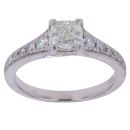 Platinum 1.50ct Cushion And Brilliant Cut Diamond Solitaire Ring