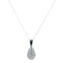Silver Cubic Zirconia Boxing Glove Pendant and Chain 22" By Icesia