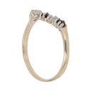 9ct Yellow Gold Cubic Zirconia and Sapphire Wishbone Ring