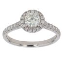 Platinum 1.00ct Brilliant Cut Diamond Cluster Ring