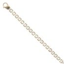 9ct Yellow and White Gold Fancy Brick Link Bracelet 8"