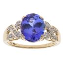 18ct Yellow Gold 0.10ct Diamond and Tanzanite Single Stone Ring