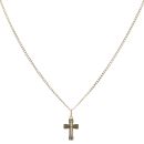 14ct Yellow Gold Patterned Cross Pendant and Chain 20"