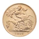 1915 George V Large Head UK Half Sovereign Coin