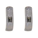14ct Yellow Gold Monaco Classic Plain Link Cubic Zirconia Hoop Earrings