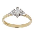18ct Yellow Gold 0.29ct Marquise and Brilliant Cut Diamond Fancy Ring