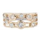 9ct Yellow Gold Diamond And Topaz Ring