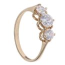 9ct Yellow Gold Cubic Zirconia Three Stone Ring