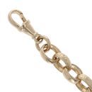 9ct Yellow Gold Patterned and Plain Belcher Bracelet 9"