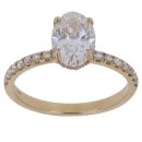 18ct Yellow Gold 2.00ct Oval and Brilliant Cut Lab Grown Diamond Solitaire Ring