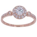 9ct Rose Gold Cubic Zirconia Cluster Ring