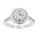 Silver Cubic Zirconia Cluster Ring by Icesia