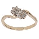 9ct Yellow Gold 0.25ct Brilliant Cut Diamond Cluster Ring