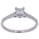 18ct White Gold 0.50ct Princess Cut Diamond Solitaire Ring