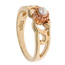 9ct Yellow and Rose Gold Cultured Pearl Clogau Ring