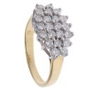 18ct Yellow Gold 0.85ct Brilliant Cut Cluster Ring