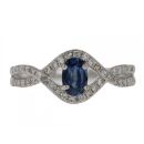 9ct White Gold 0.31ct Diamond And Sapphire Ring