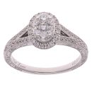 14ct White Gold 0.62ct Brilliant Cut Diamond Cluster Ring