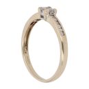9ct Yellow Gold 0.25ct Brilliant and Princess Cut Diamond Cluster Ring