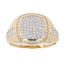 14ct Yellow And White Gold Cubic Zirconia Greek Key Signet Ring
