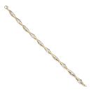 9ct Yellow And White Gold 0.10ct Diamond Bracelet 7.5"