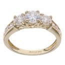 14ct Yellow Gold Cubic Zirconia Three Stone Ring