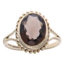 9ct Yellow Gold Smoky Quartz Single Stone Ring