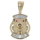 14ct Yellow Gold Cubic Zirconia Lion Pendant
