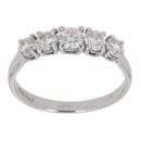 18ct White Gold 0.75ct Brilliant Cut Diamond Five Stone Ring