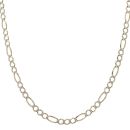 9ct Yellow and White Gold Diamond Cut Figaro Chain 22"