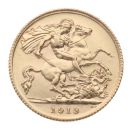 1913 George V Large Head UK Half Sovereign Coin