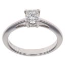 18ct White Gold 0.50ct Princess Cut Diamond Solitaire Ring