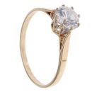 9ct Yellow Gold Cubic Zirconia Single Stone Ring
