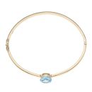 14ct Yellow Gold Blue Topaz Bangle