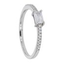 Silver Cubic Zirconia Rectangular Solitaire Ring by Icesia