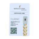 14ct Yellow Gold Monaco Curb Classic Cubic Zirconia Pave Lock Chain 24"