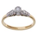 18ct Yellow Gold 0.05ct Brilliant Cut Diamond Solitaire Ring