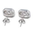 Silver Cubic Zirconia Fancy Cluster Stud Earrings by Icesia