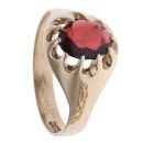 9ct Yellow Gold Garnet Signet Ring